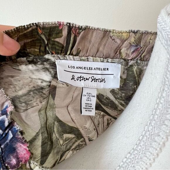 Los Angeles Atelier & Other Stories Voluminous Frilled Blouse Large Linen - Picture 4 of 9